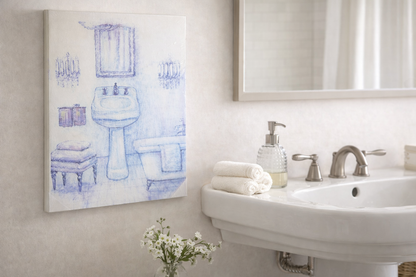 Quadro Toilette azzurro e viola|L'Arte di Nacchi