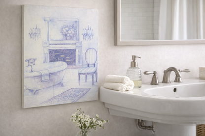 Quadro Toilette azzurro e viola|L'Arte di Nacchi