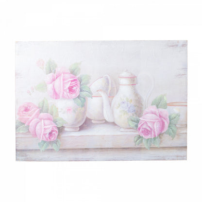 Quadro bianco con rose rettangolare |L'Arte di Nacchi