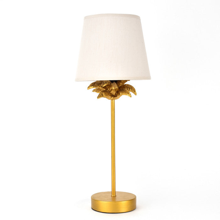 Lampada con palma dorata