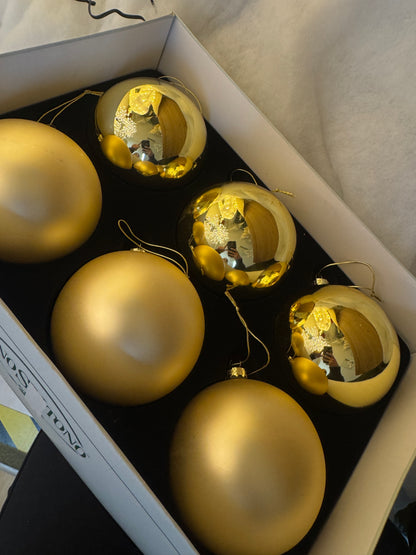 Set 6 Sfere Decorative oro lucido-opaco | Carta I Bassanesi