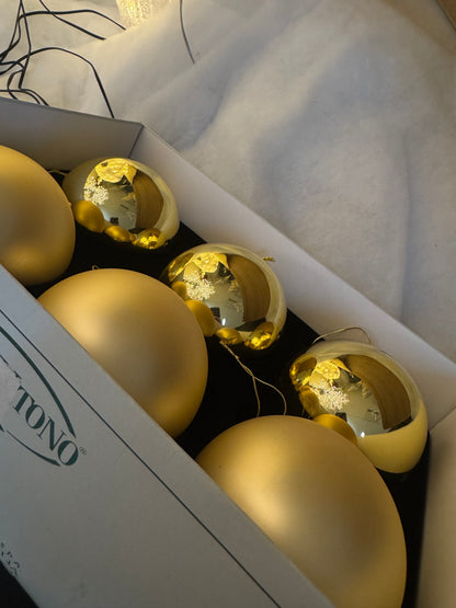 Set 6 Sfere Decorative oro lucido-opaco | Carta I Bassanesi