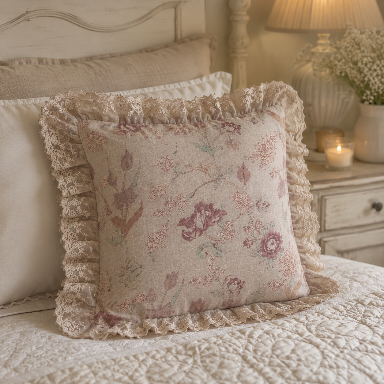 Cuscino con gale 45x45  cm | Blanc Mariclò