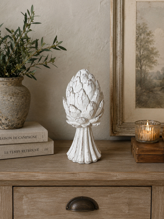 Pigna bianca Shabby Chic 26h| L'Arte di Nacchi