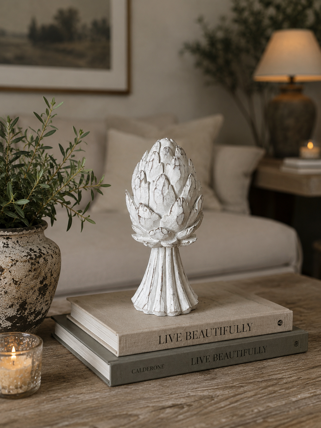 Pigna bianca Shabby Chic 26h| L'Arte di Nacchi