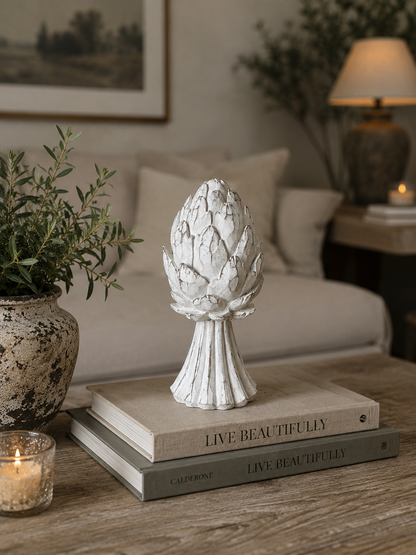 Pigna bianca Shabby Chic 26h| L'Arte di Nacchi