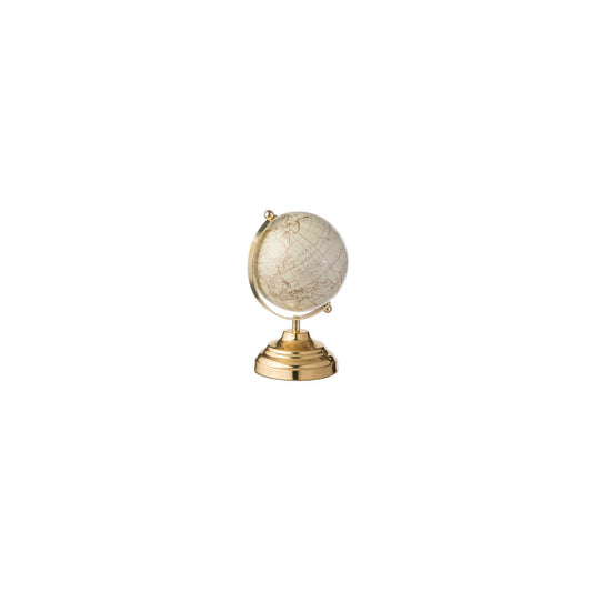 Mappamondo beige e oro in metallo 20,5hx13| L'Arte di Nacchi