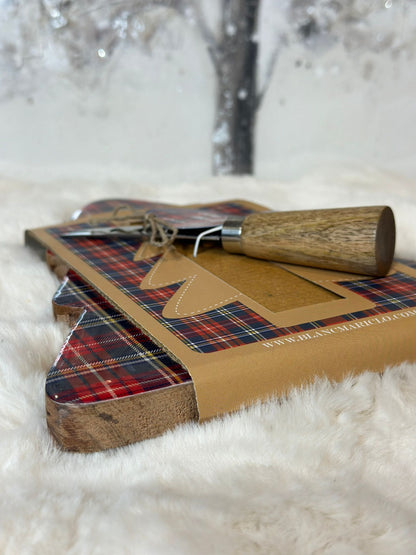 Tagliere natalizio con coltello