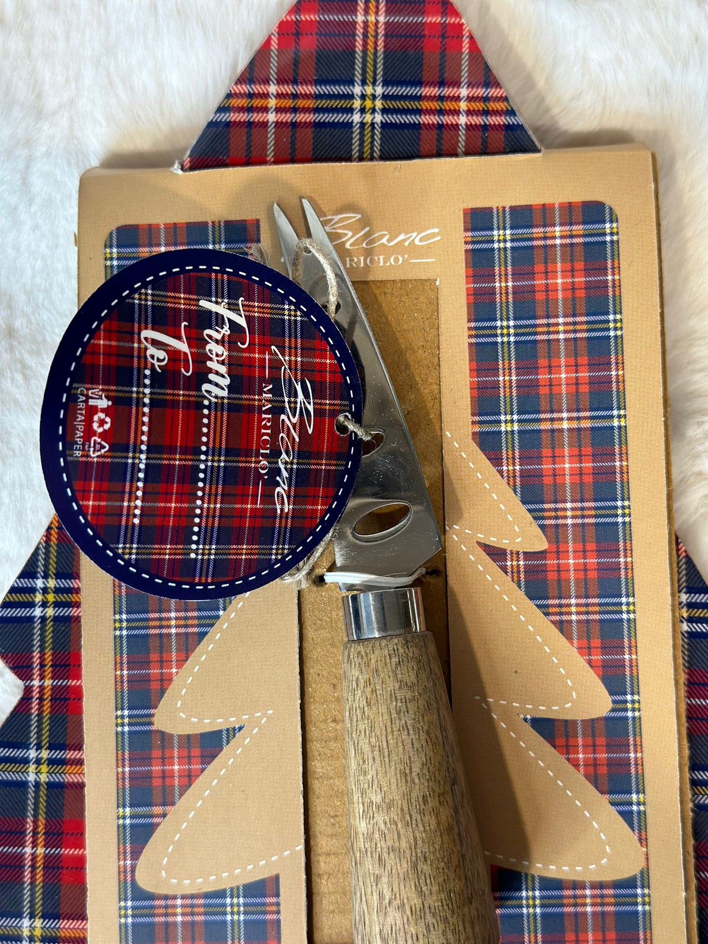 Tagliere natalizio con coltello