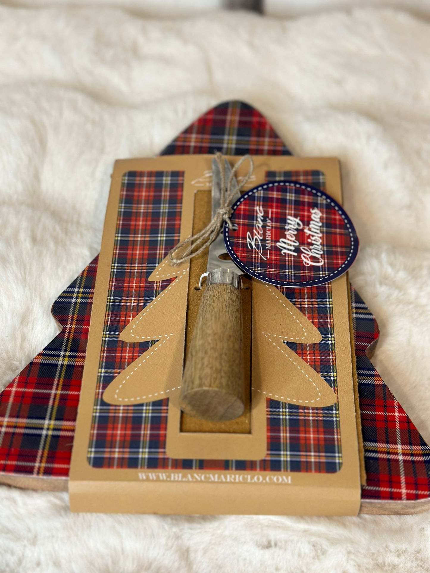 Tagliere natalizio con coltello