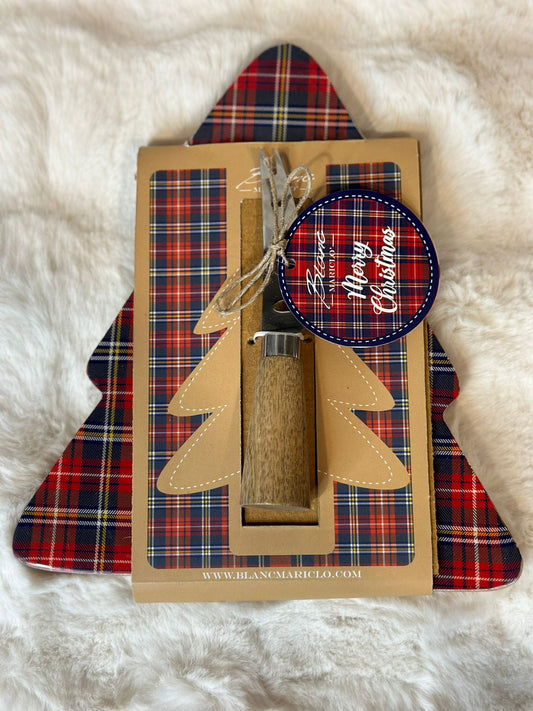 Tagliere natalizio con coltello