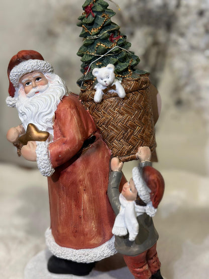 Decoro natalizio Babbo natale con luci