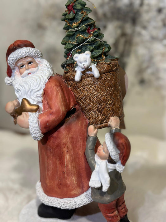 Decoro natalizio Babbo natale con luci