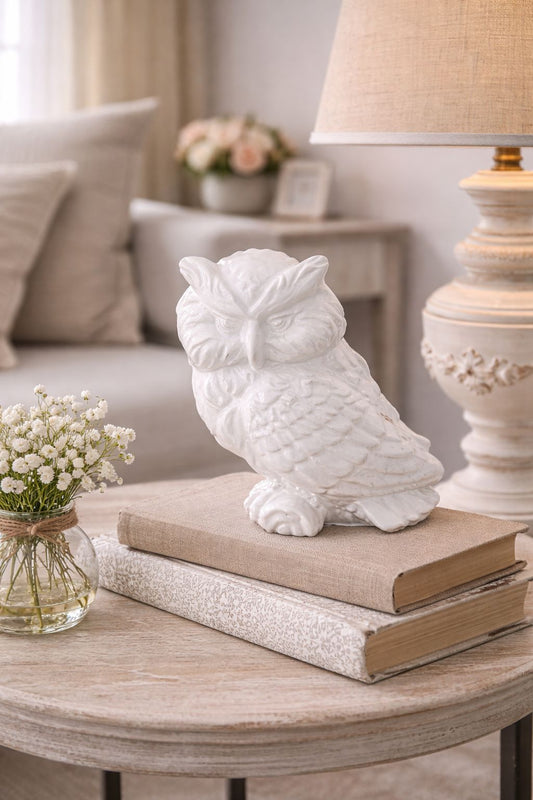 Gufo bianco in ceramica|La Scintilla Home