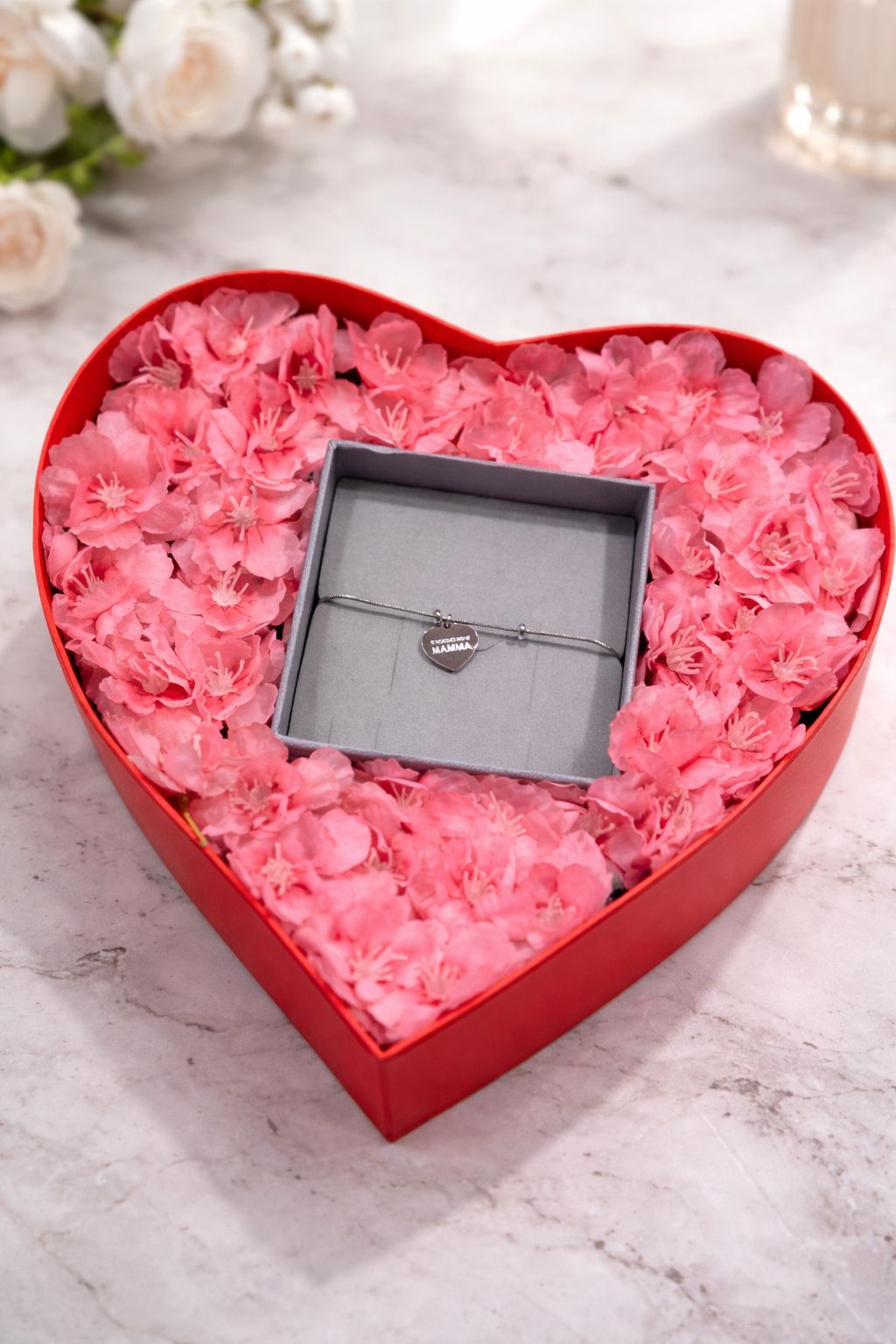 Box cuore con bracciale Ti voglio bene Mamma Sagapò