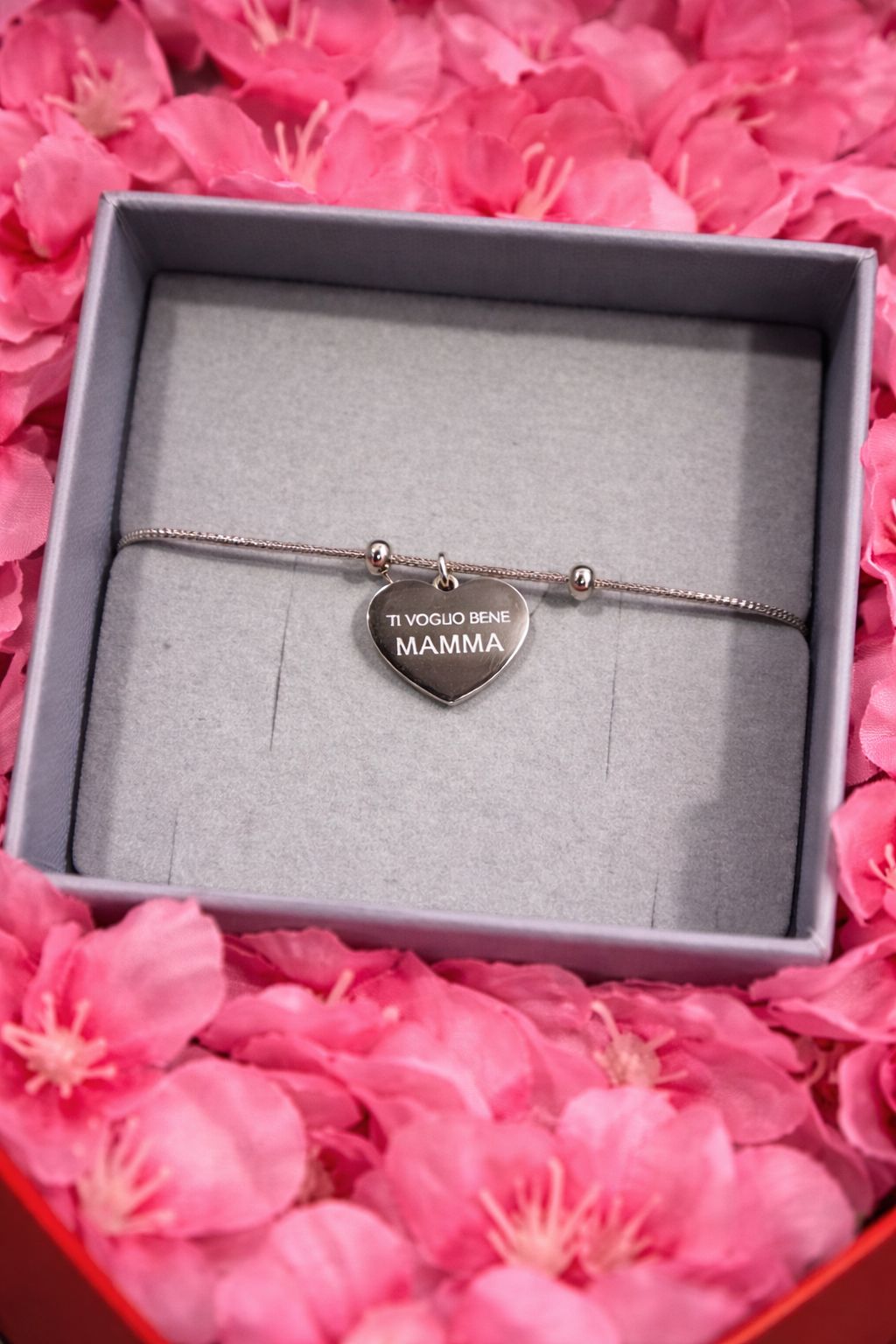 Box cuore con bracciale Ti voglio bene Mamma Sagapò