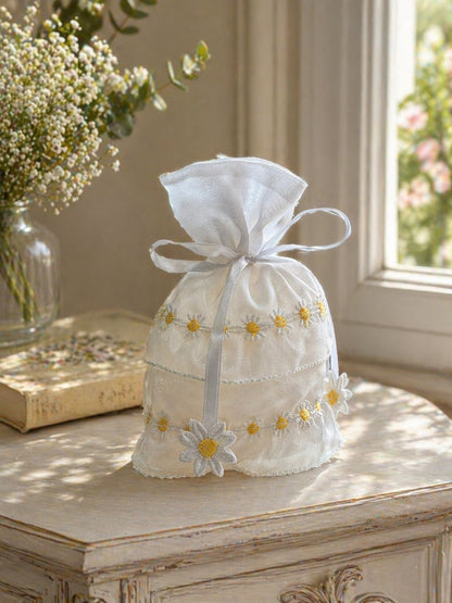 Sacchetto per confetti con margherite