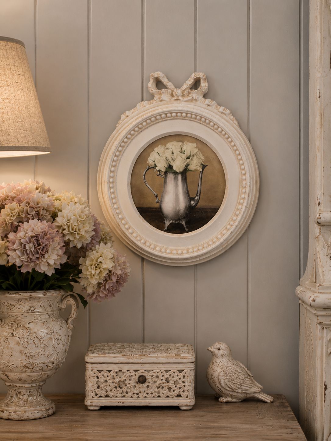 Quadretto con vaso shabby
