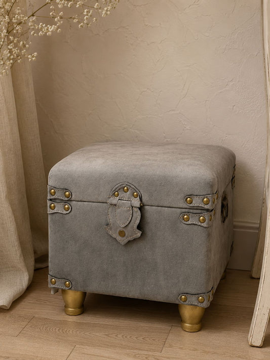 Pouff grigio contenitore
