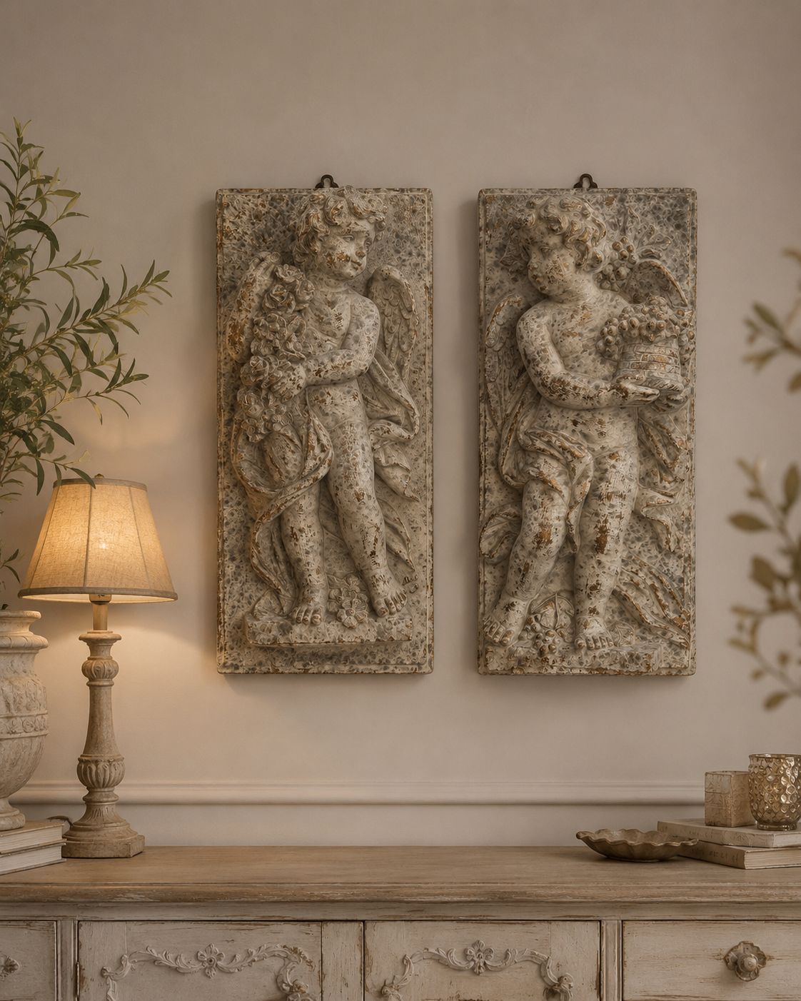 Quadro angelo in rilievo shabby | Arte di Nacchi