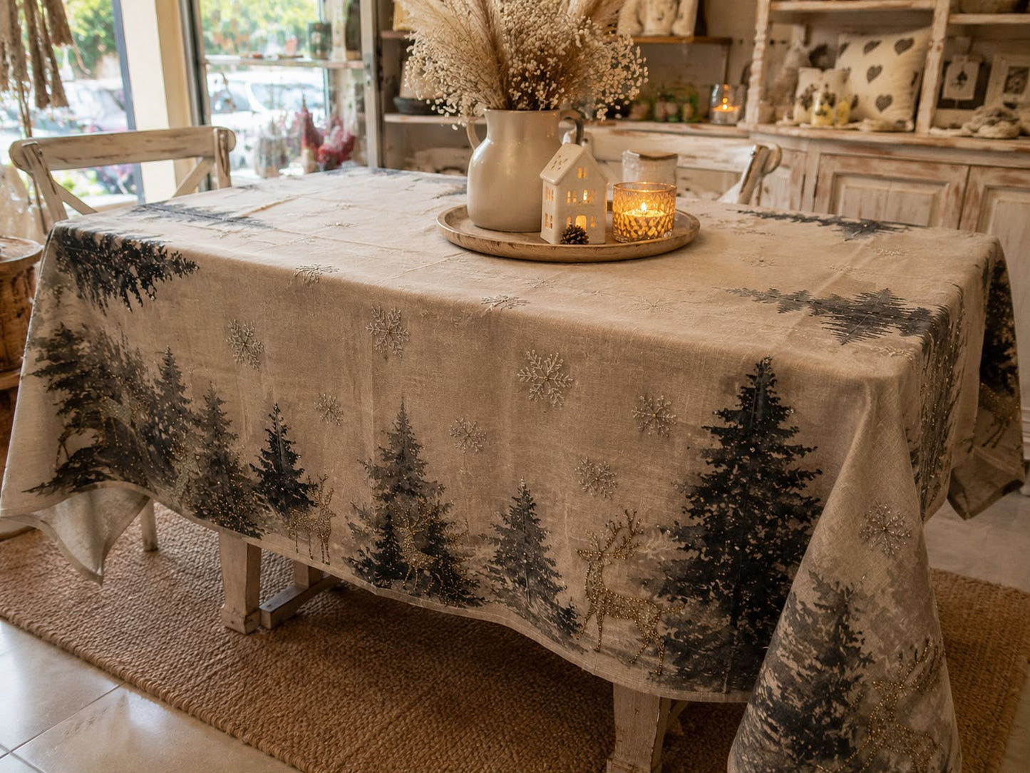 Tovaglia con renne  150x 230| Blanc Mariclò