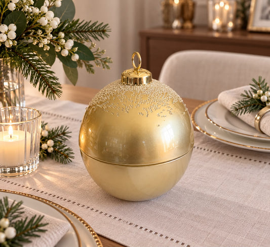 Sfera candela con perline con scatola regalo