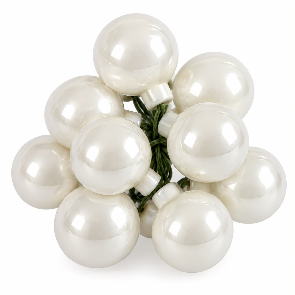12 sfere decorative natalizie bianche  2cm| Silani
