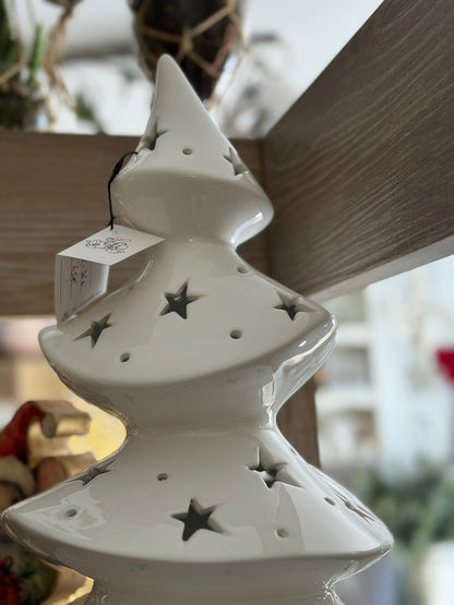 Albero traforato bianco in ceramica