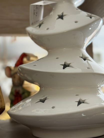 Albero traforato bianco in ceramica