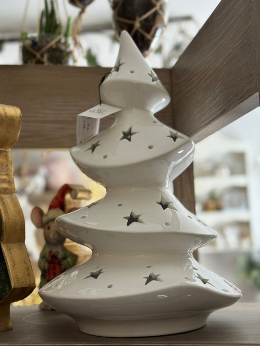 Albero traforato bianco in ceramica