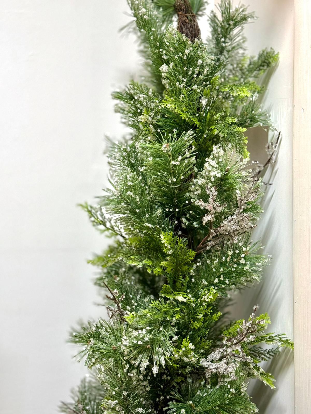 Albero di Natale slim con ghiaccioli 140cm