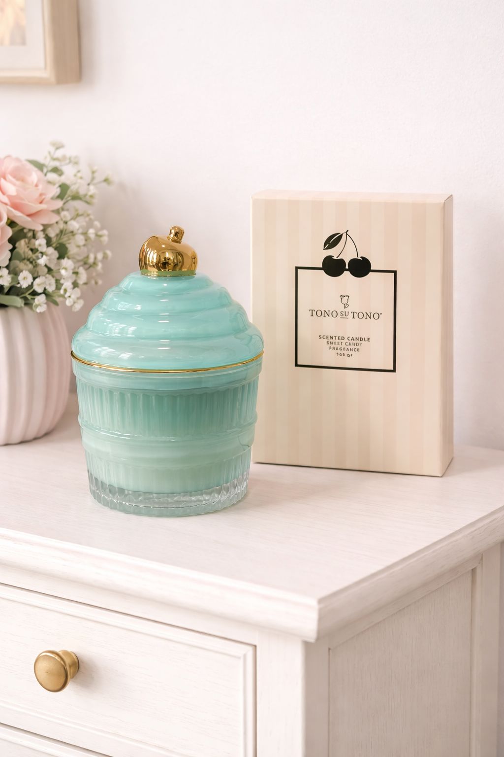 Candela cupcake con scatola| Too su tono