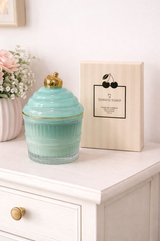 Candela cupcake con scatola| Too su tono