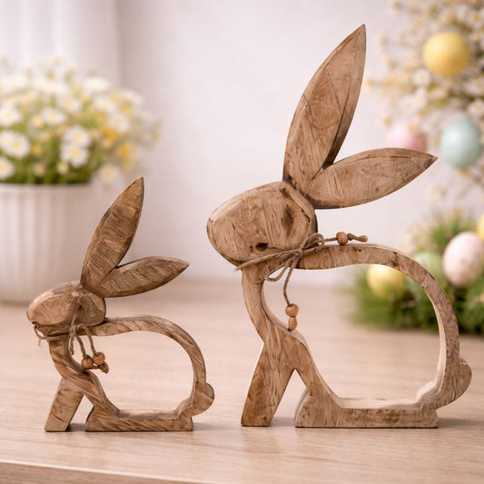 Coniglio decorativo in legno 29-20h| Blanc Mariclò