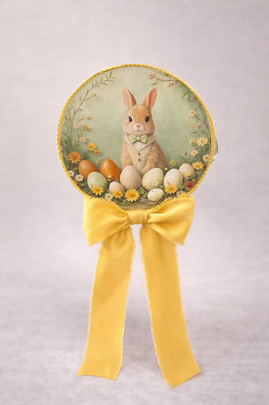 Tamburello con decoro coniglio di Pasqua