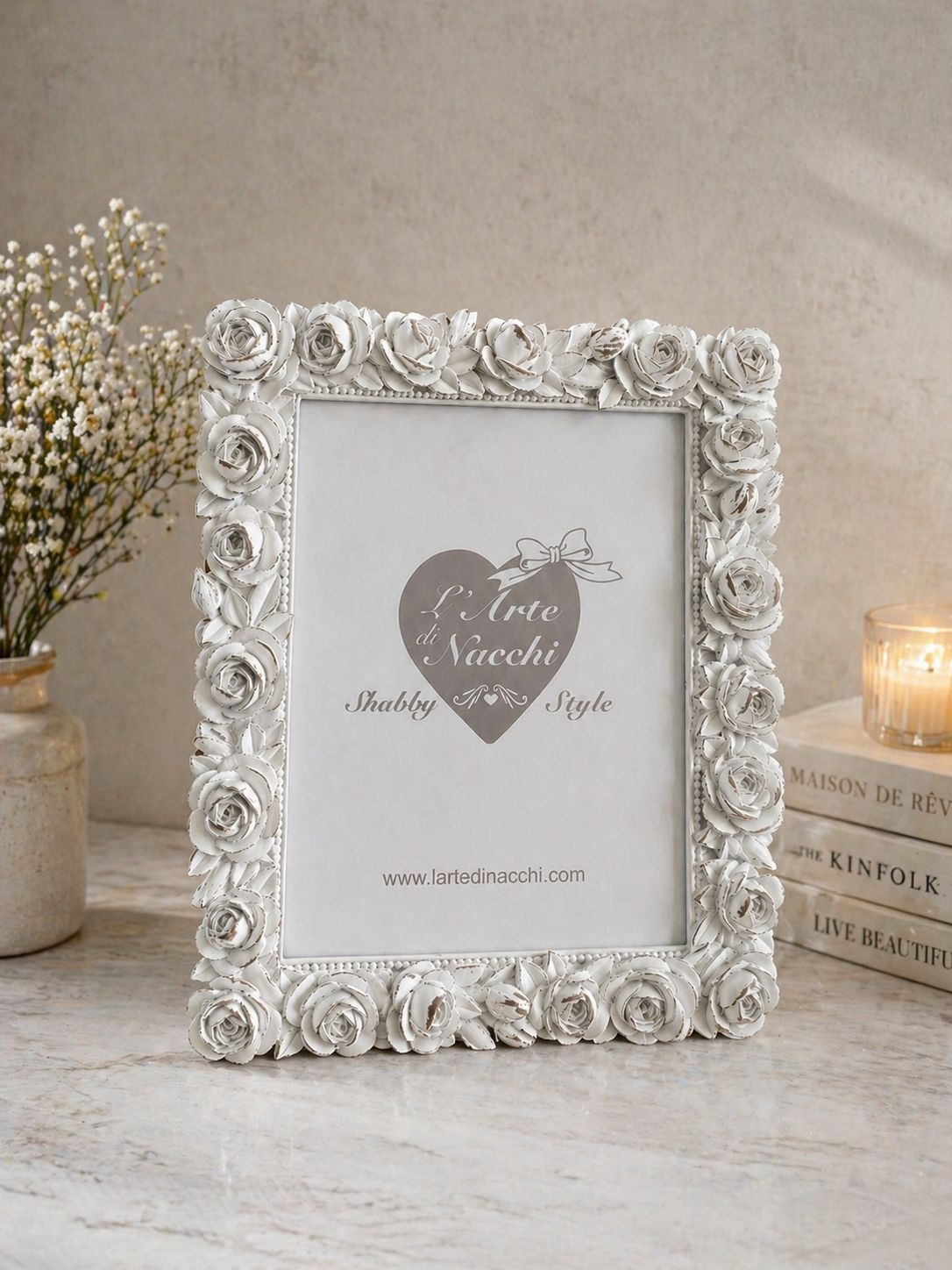 Portafoto cornice 24*19  shabby con rose | Arte di nacchi