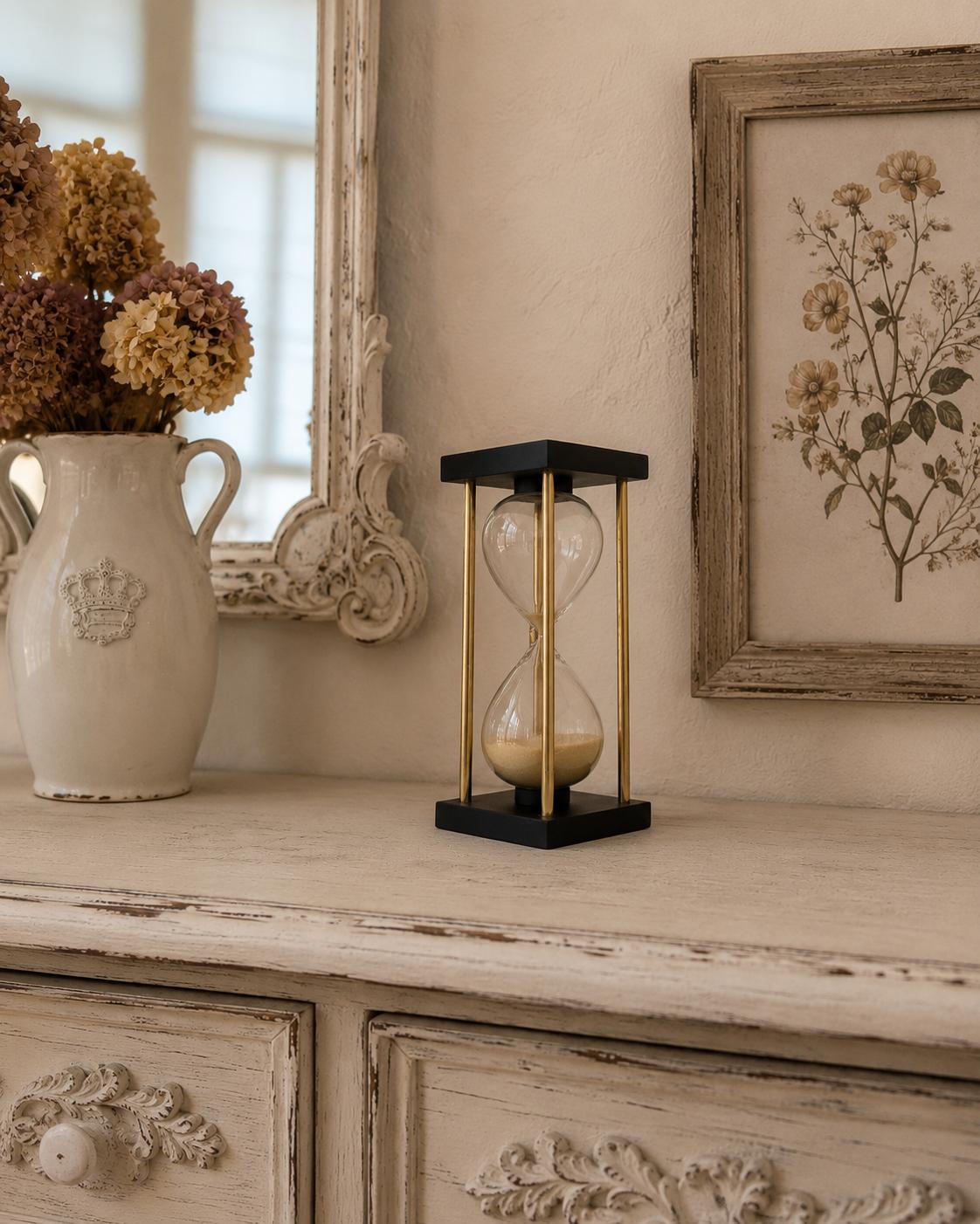 Clessidra nera e oro h18xl8| Bruco