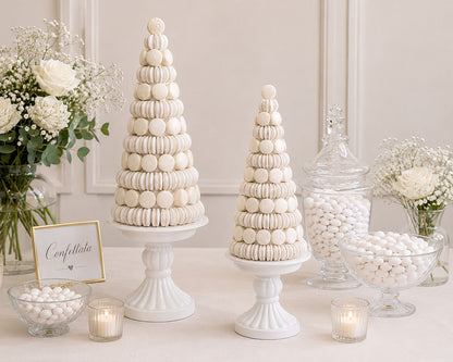 Cono macarons bianco e oro