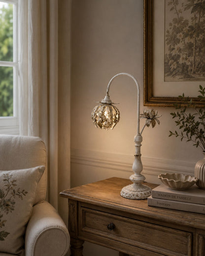 Lampada con foglie vintage bianca| Blanc Mariclò