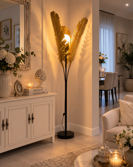 Lampada piantana oro e nero 180h e 70x70h| L'Arte di Nacchi