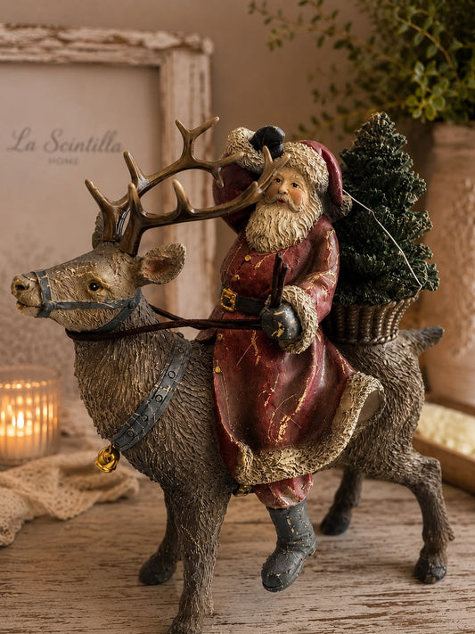 Renna con Babbo Natale | Arte di Nacchi