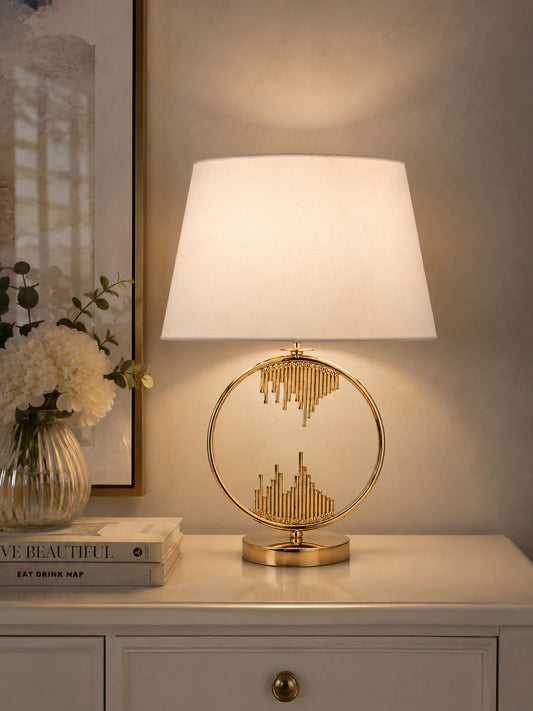 Lampada bianca e oro in ferro 56h| L'Arte di Nacchi