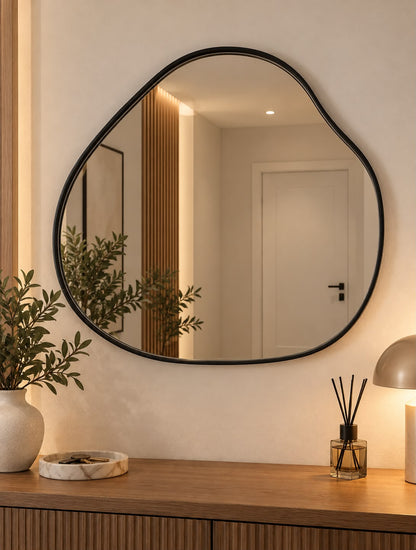 Specchio con cornice nera