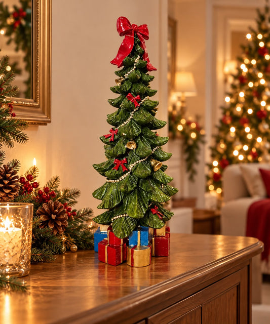 Albero di Natale brillantinato in resina h40-30| L'Arte di Nacchi