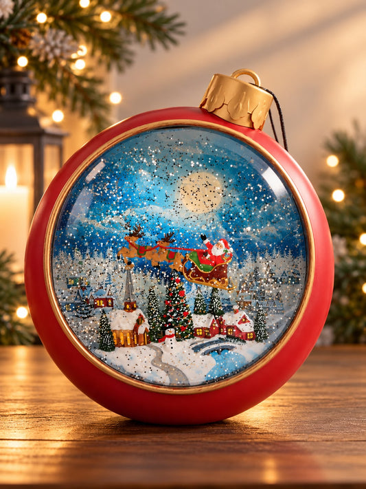 Carillon sfera di Natale rossa e celeste| L'Arte di Nacchi