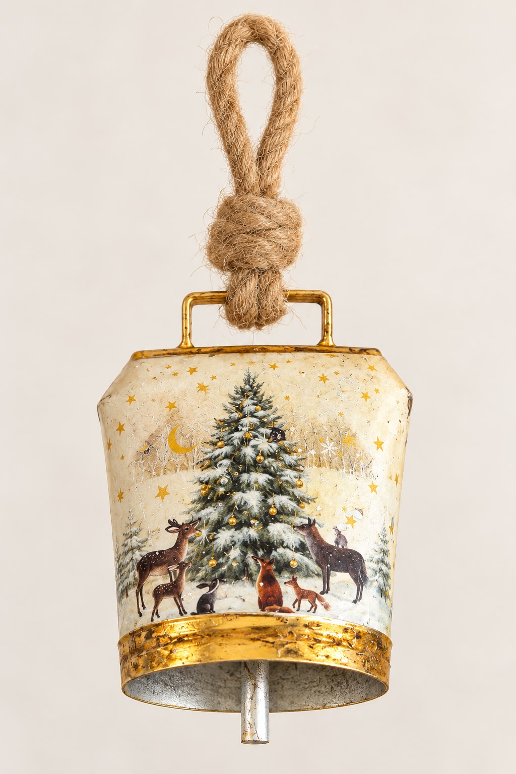 Campanella decorativa natalizia in latta| Blanc Mariclò