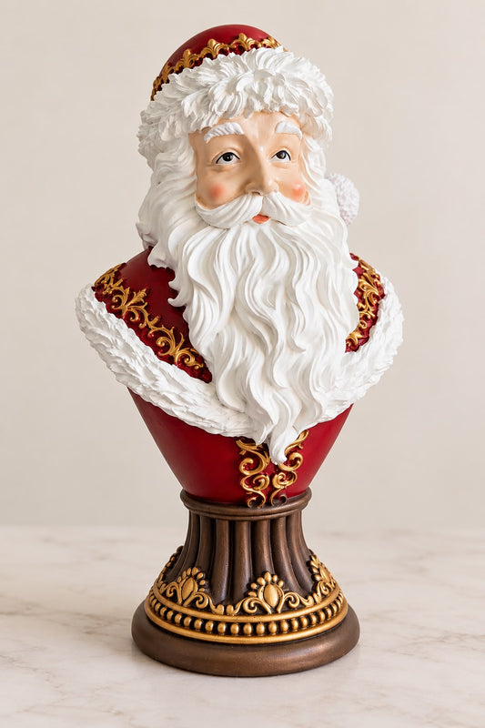 Decoro testa di Babbo Natale in resina h32| L'Arte di Nacchi