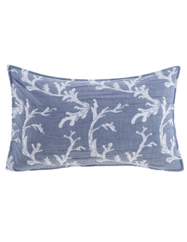 Fodera cuscino celeste e bianca