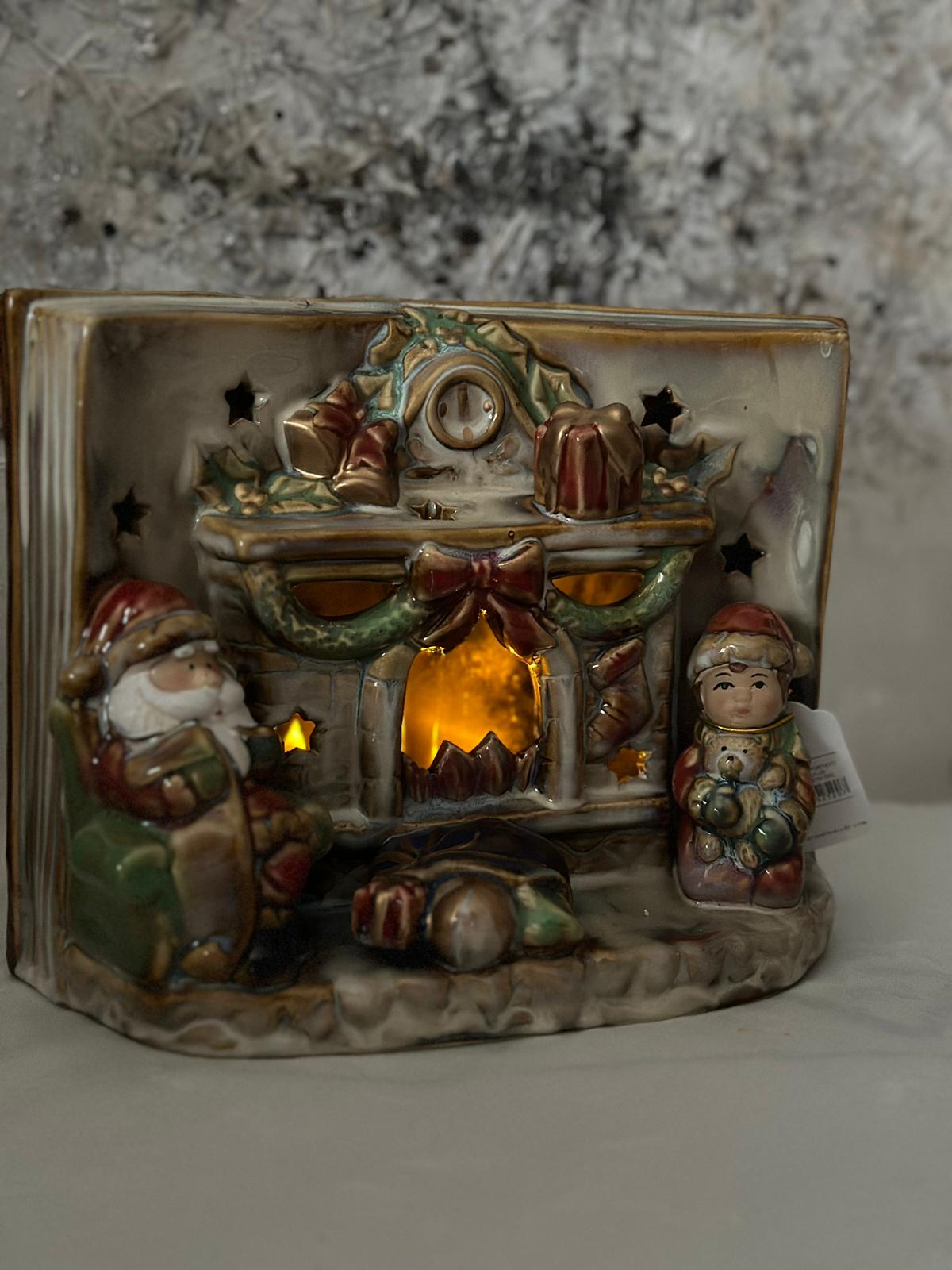 Libro decorato di Natale con led