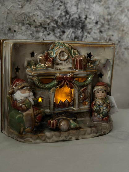 Libro decorato di Natale con led